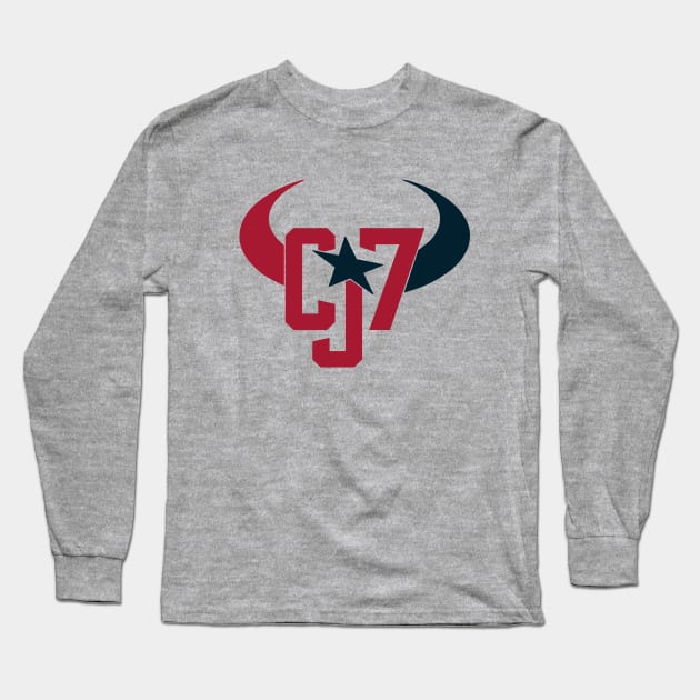 CJ7, Houston Football design Long Sleeve T-Shirt by FanSwagUnltd